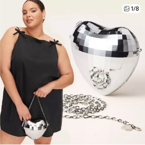 Kate Spade Silver disco  Heart Crossbody Bag - Picture 12 of 12